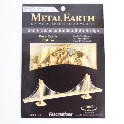 Metal Earth, Model Kit, Gold, Golden Gate Bridge